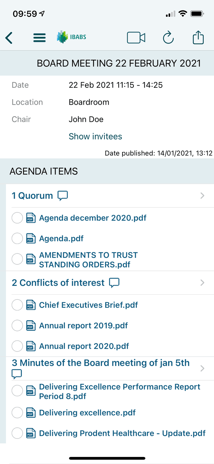 24/7 toegang tot agenda’s en documenten, zelfs offline