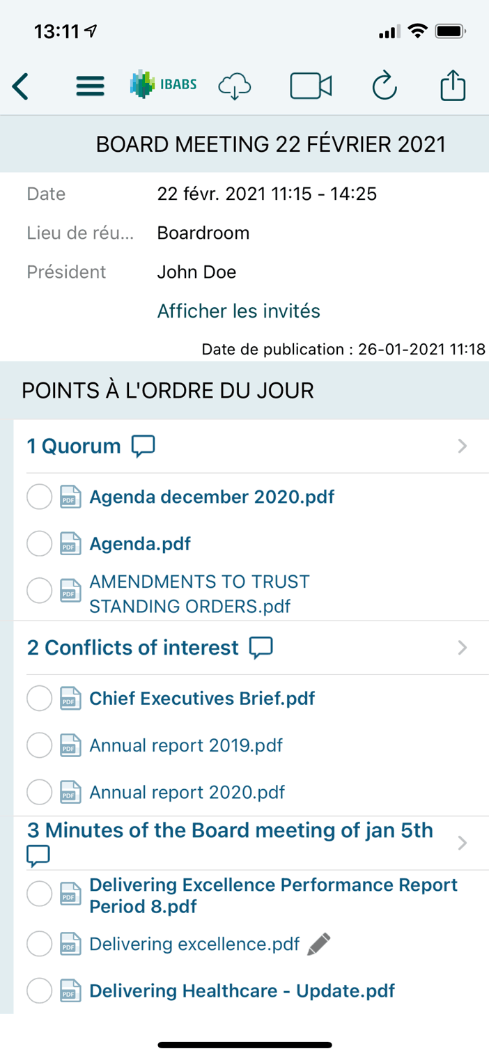 Accédez aux ordres du jour et aux documents partout et tout le temps même hors ligne