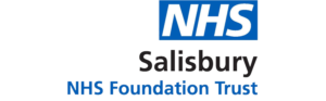 Logo of Salisbury NHS Foundation Trust. Text includes "NHS" prominently in blue and white, emphasizing healthcare services associated with Salisbury NHS Foundation.